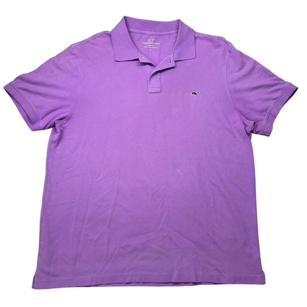 Vineyard Vines Polo Shirt Mens Large Purple Classic‎ Fit Cotton Pique 1K0503